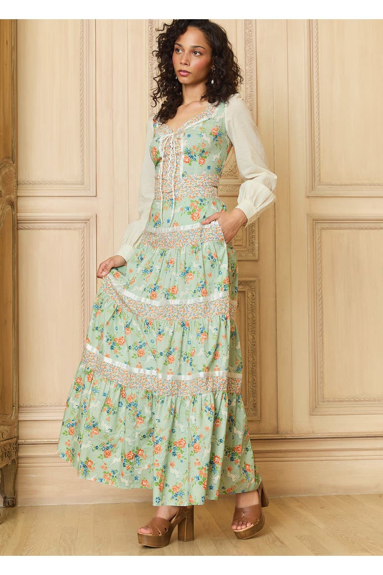 Bella Tiered Maxi Unicorn Skirt, ModCloth x Gunne Sax, Alternate, color, Unicorn Tapestry