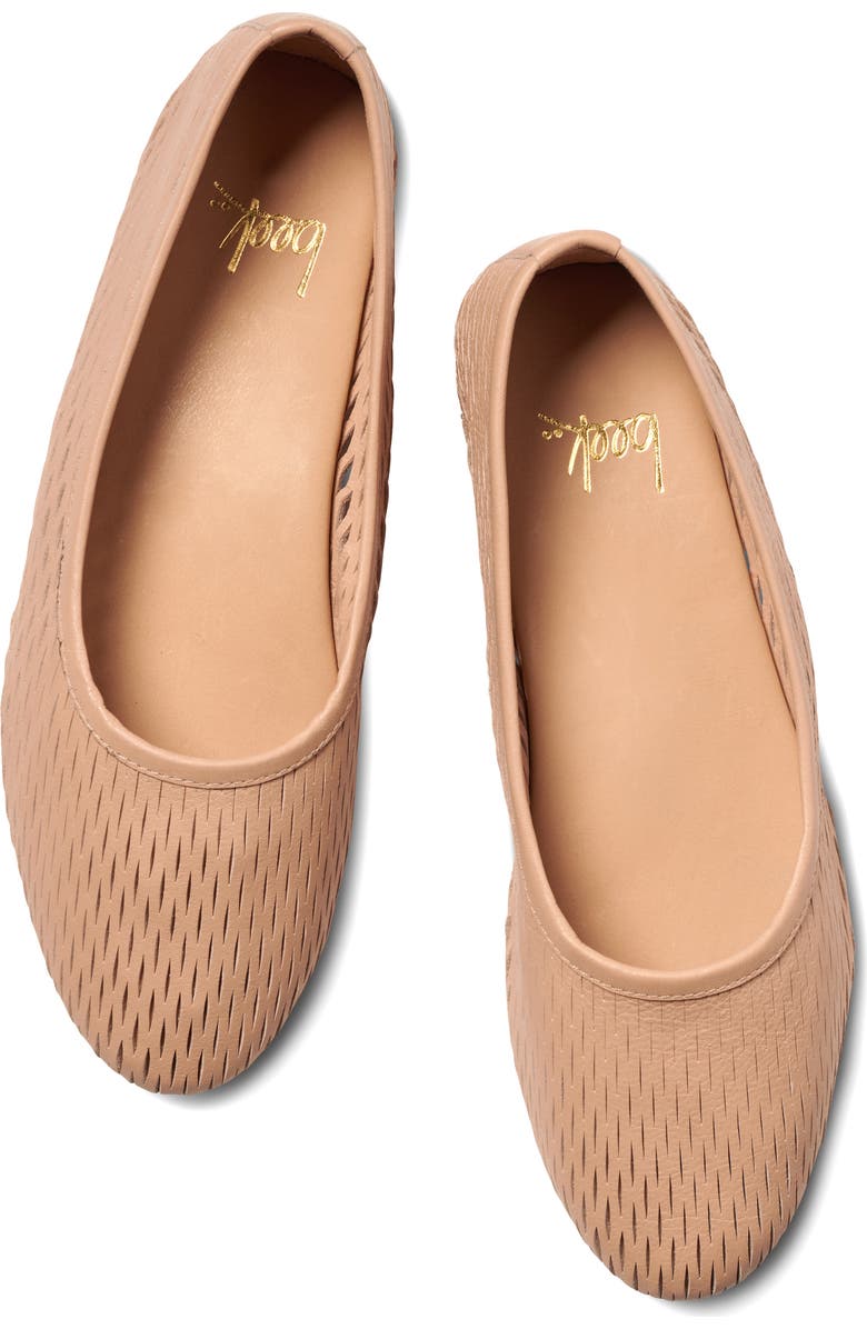 Beek Swiftlet Perforated Leather Ballet Flat, Alternate, color, Beach