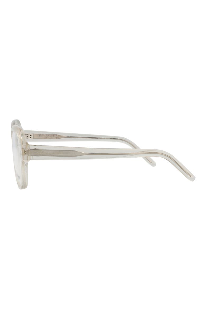 57mm Oval Optical Glasses, Alternate, color, BEIGE BEIGE TRANSPARENT