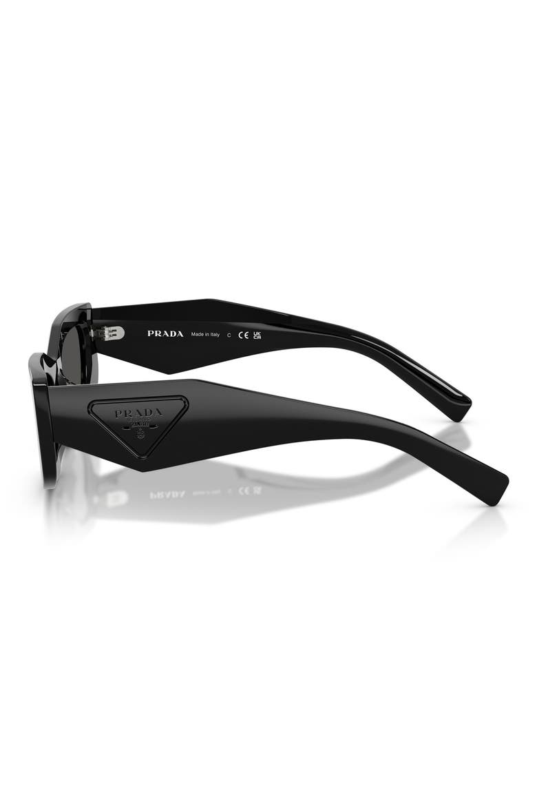 51mm Rectangular Sunglasses, Alternate, color, BLACK / DARK GREY