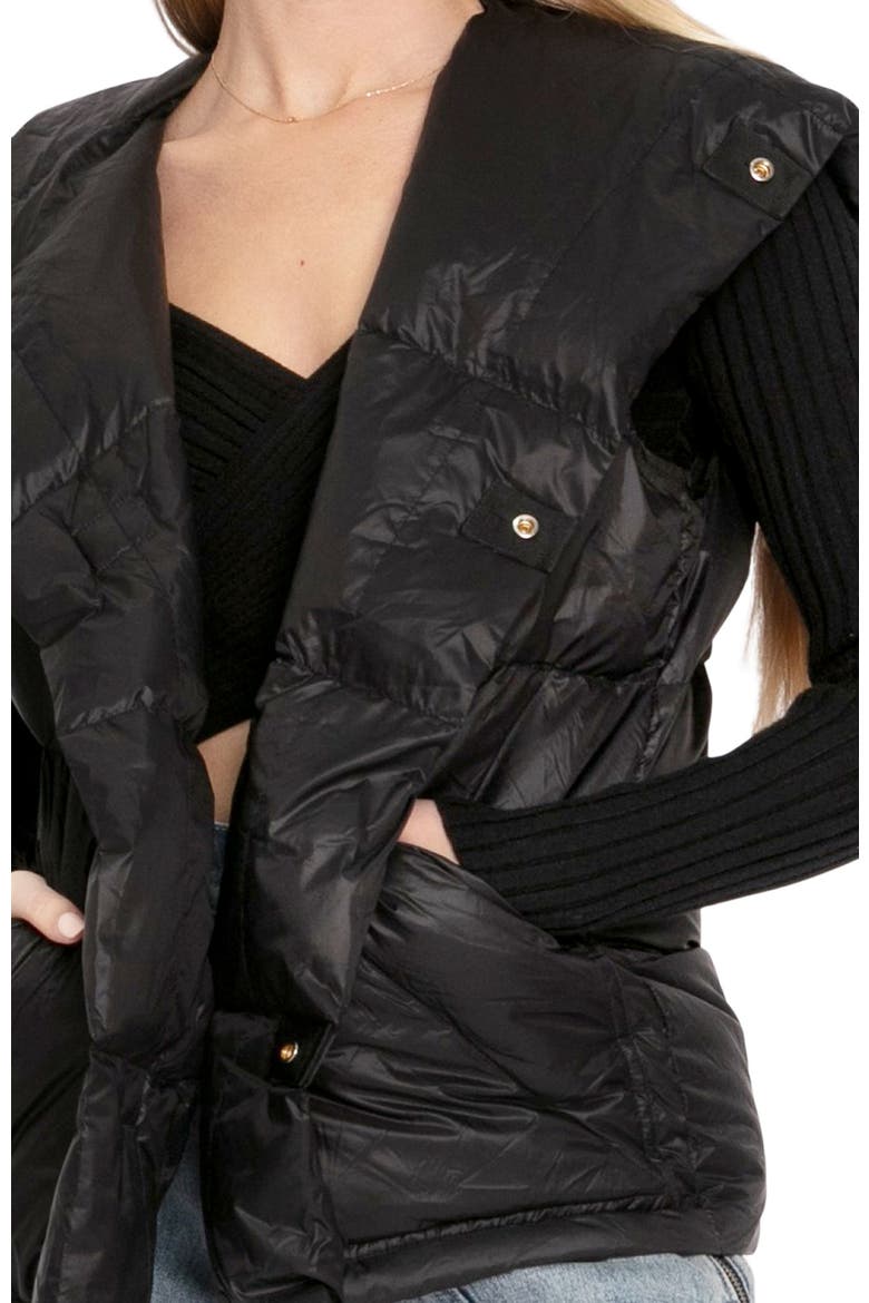 Over My Head Hooded Puffer Vest, Alternate, color, Black