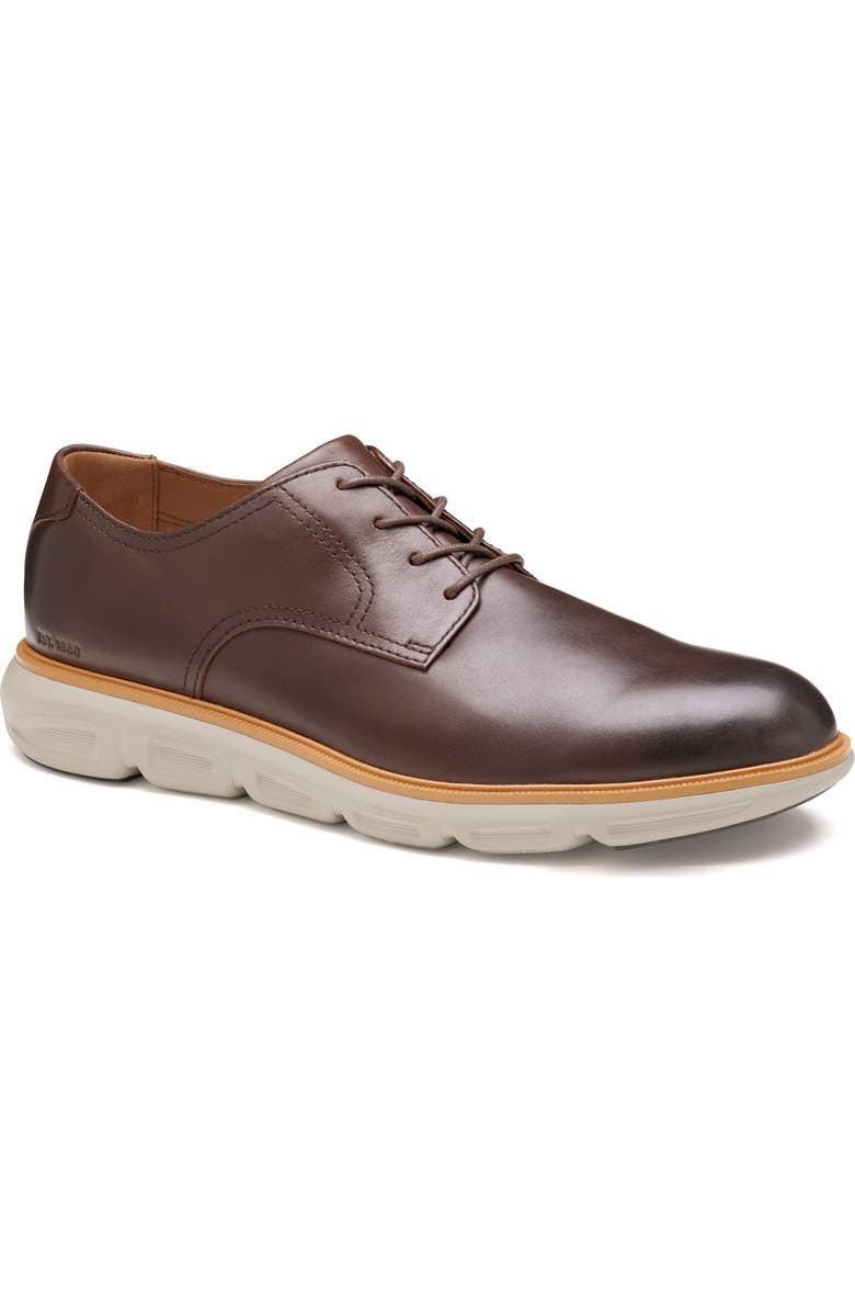 Johnston & Murphy Larkin Plain Toe Derby, Main, color, Mahogany Italian Calfskin