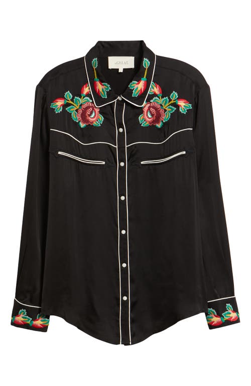 The Great . Heirloom Rose Snap-up Shirt In Black