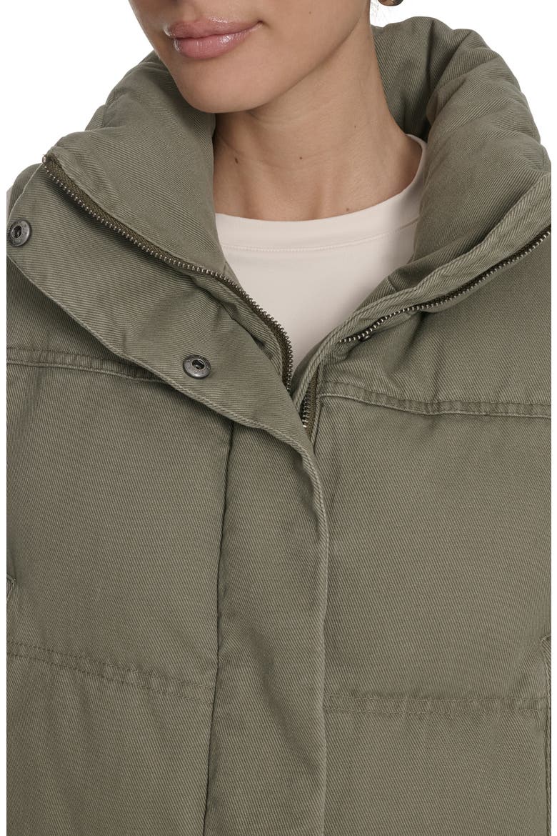 Cotton Crop Puffer Vest, Alternate, color, LIGHT OLIVE