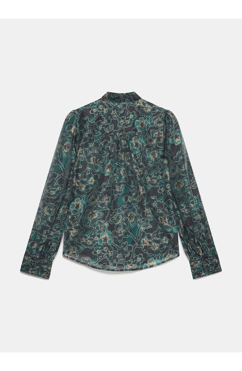 MINT VELVET Paisley Print Long Sleeve Tie-Neck Blouse, Alternate, color, Green