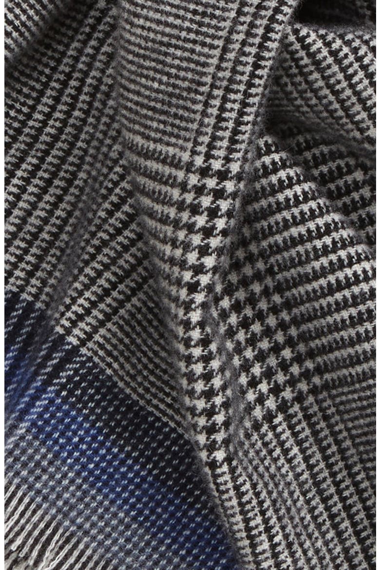 Glen Plaid Cashmere Scarf, Alternate, color, BLACK