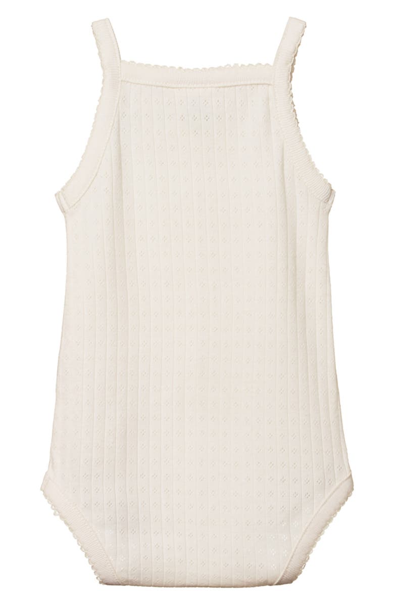 NATURE BABY Organic Cotton Pointelle Bodysuit, Alternate, color, Natural