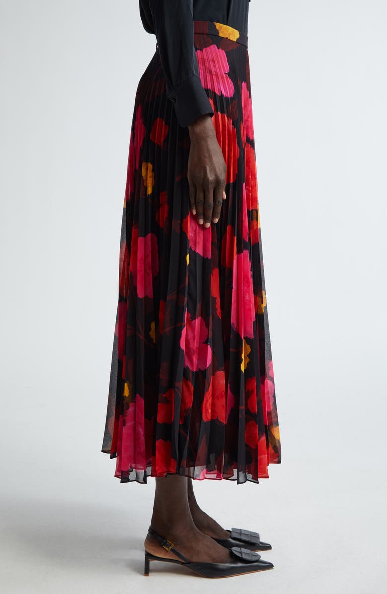 Erdem Floral Print Pleated Skirt, Alternate, color, 