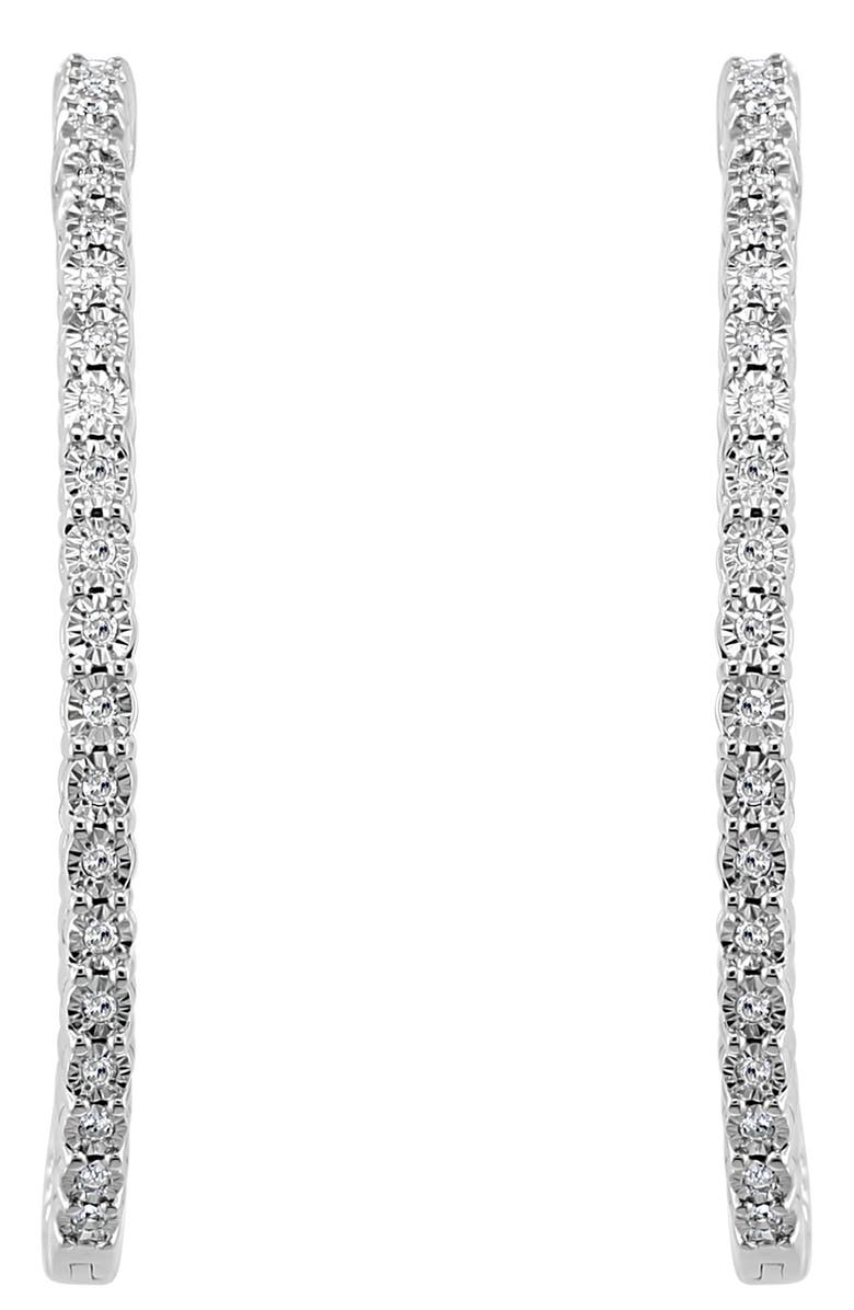 EFFY Sterling Silver Diamond Hoop Earrings - 0.46 ctw, Alternate, color, 