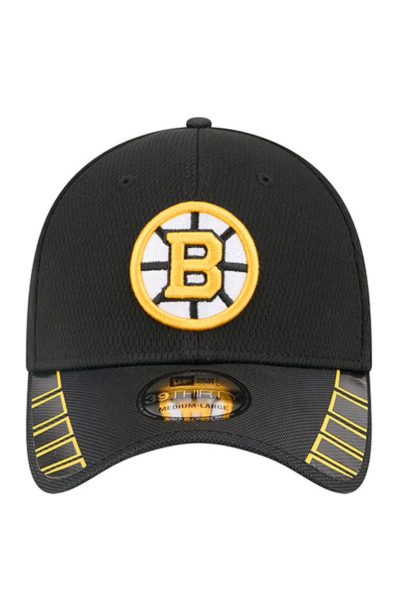 New Era Men's New Era  Black Boston Bruins Visor Hit 39THIRTY Flex Hat, Alternate, color, Black