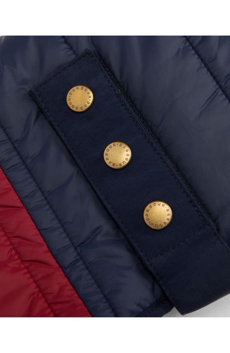 Barbour Brampton Quilted Colorblock Dog Coat, Alternate, color, Red/ Navy