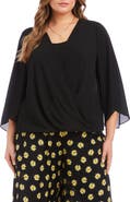 Karen Kane Drape Crossover Crepe Top