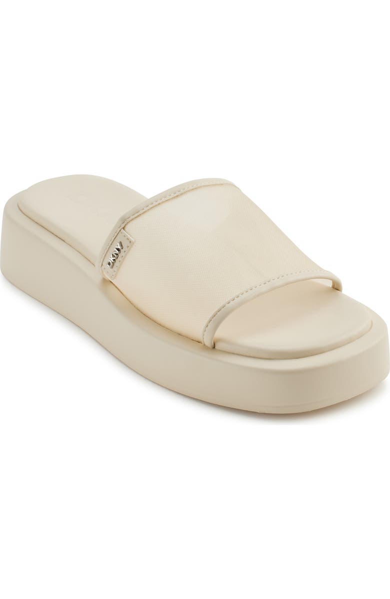 DKNY Orion Mesh Platform Slide Sandal, Main, color, Bone