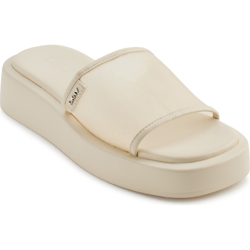 Dkny Orion Mesh Platform Slide Sandal In Neutral