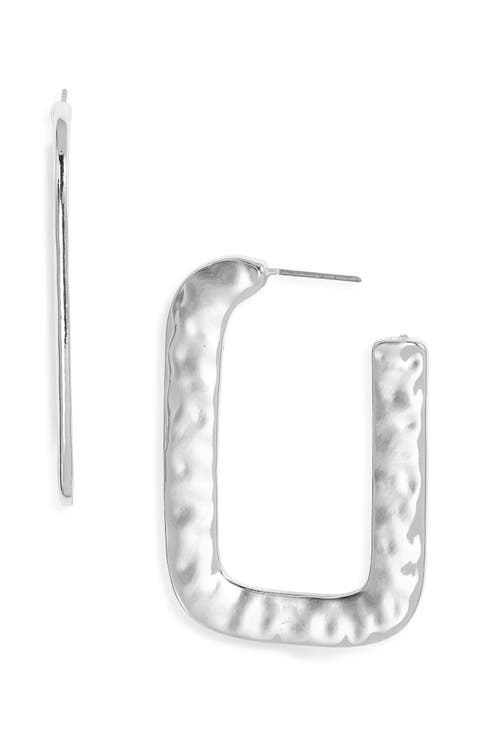 Watery Rectangular Hoop Earrings