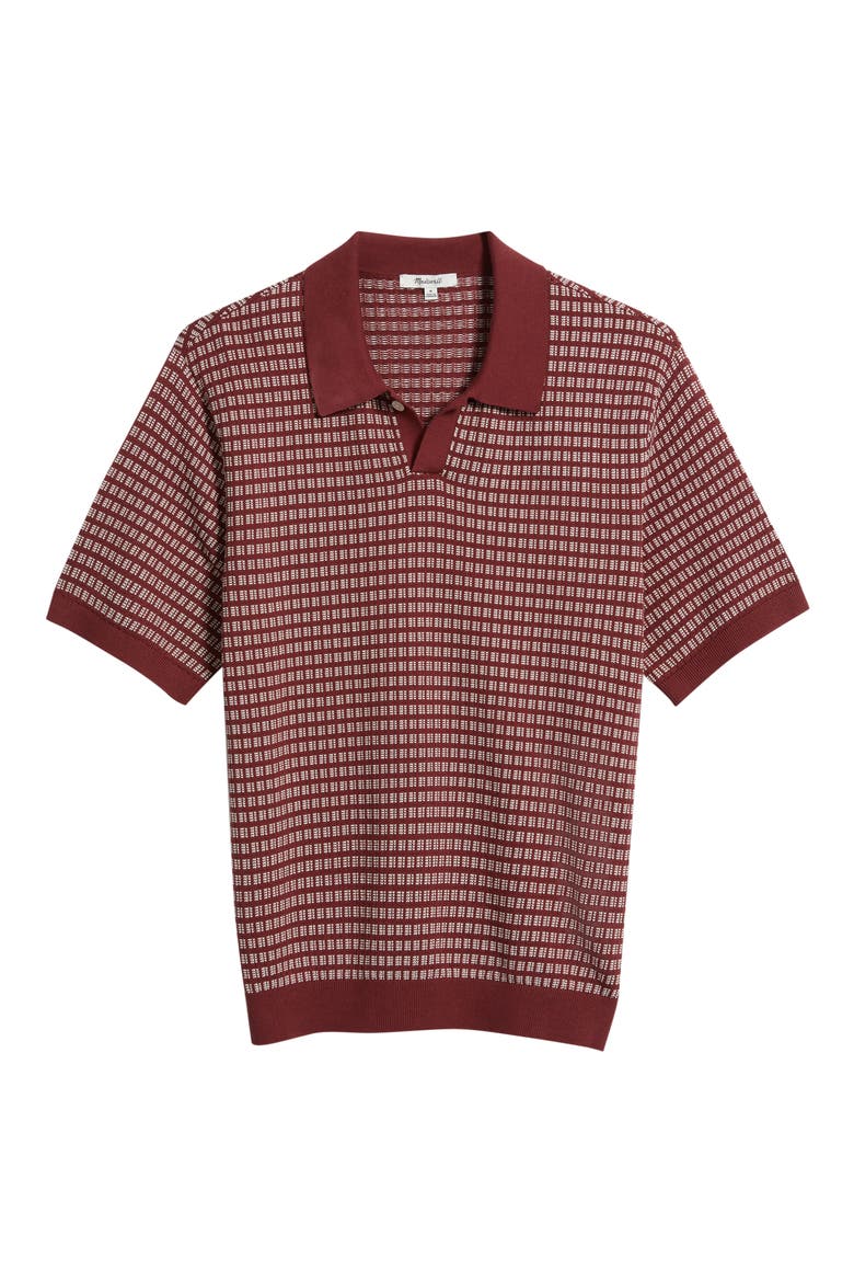 Jacquard Sweater Polo, Alternate, color, DUSTY MERLOT