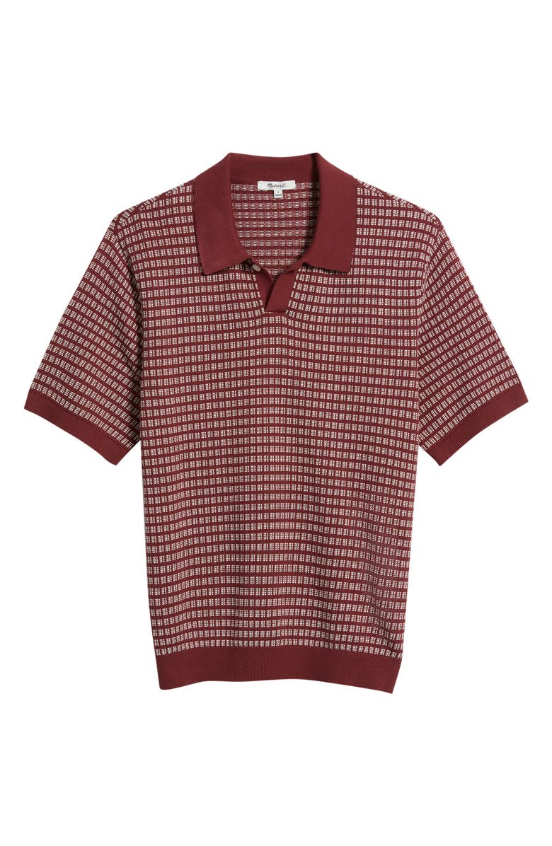 Madewell Jacquard Sweater Polo, Alternate, color, Dusty Merlot