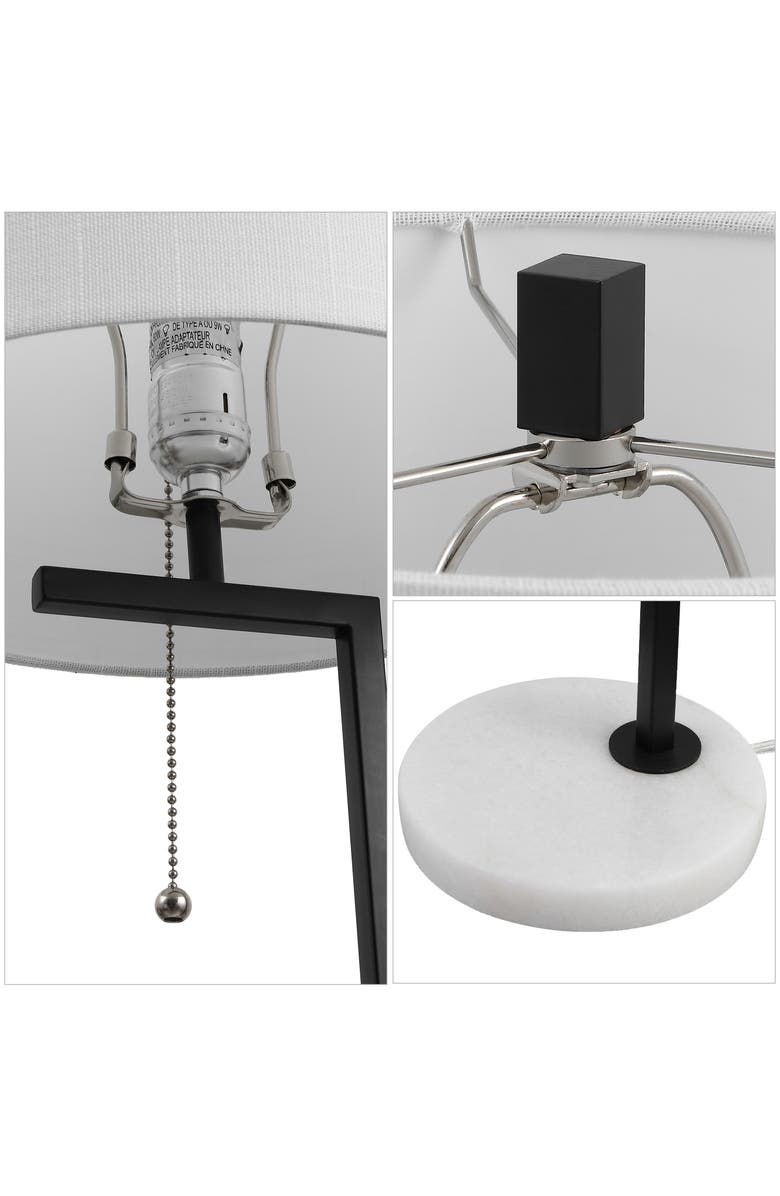JONATHAN Y Alyssa 24.5" Metal/Marble LED Table Lamp, Brass Gold/White, Alternate, color, Black
