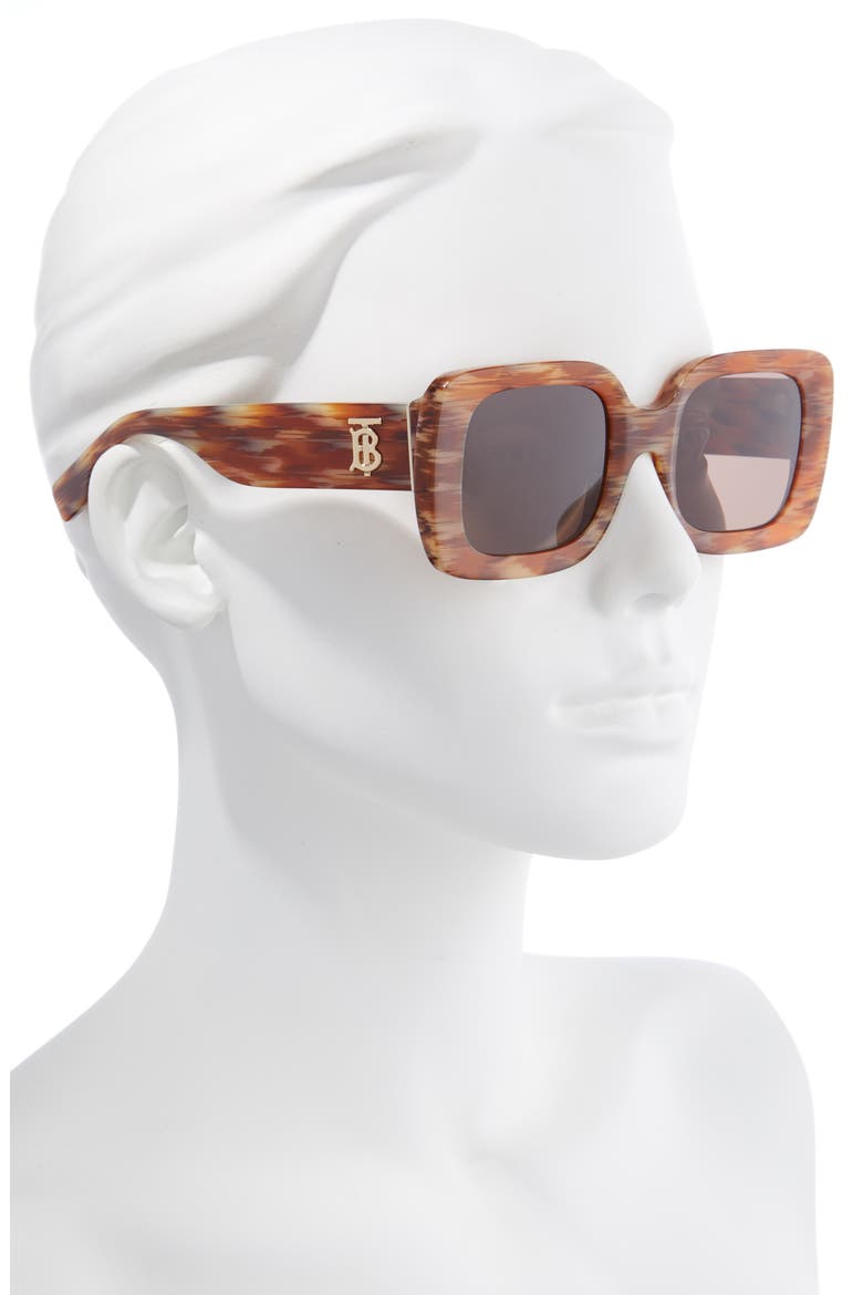 51mm Square Sunglasses, Alternate, color, RUBBER BLACK