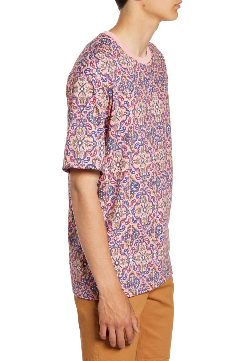 Paisley Geometric Print Crewneck T-Shirt, Alternate, color, PINK MULTI
