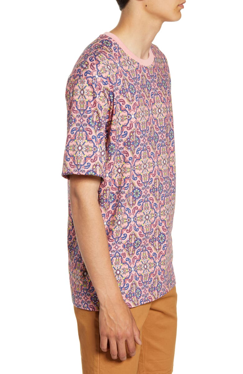Topman Paisley Geometric Print Crewneck T-Shirt, Alternate, color, 