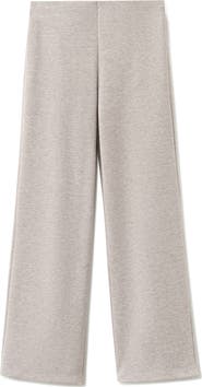 MANGO Elastic Waist Straight Leg Knit Pants