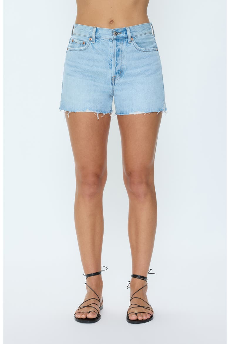 Nova High Waist Cutoff Denim Shorts, Main, color, LUNA