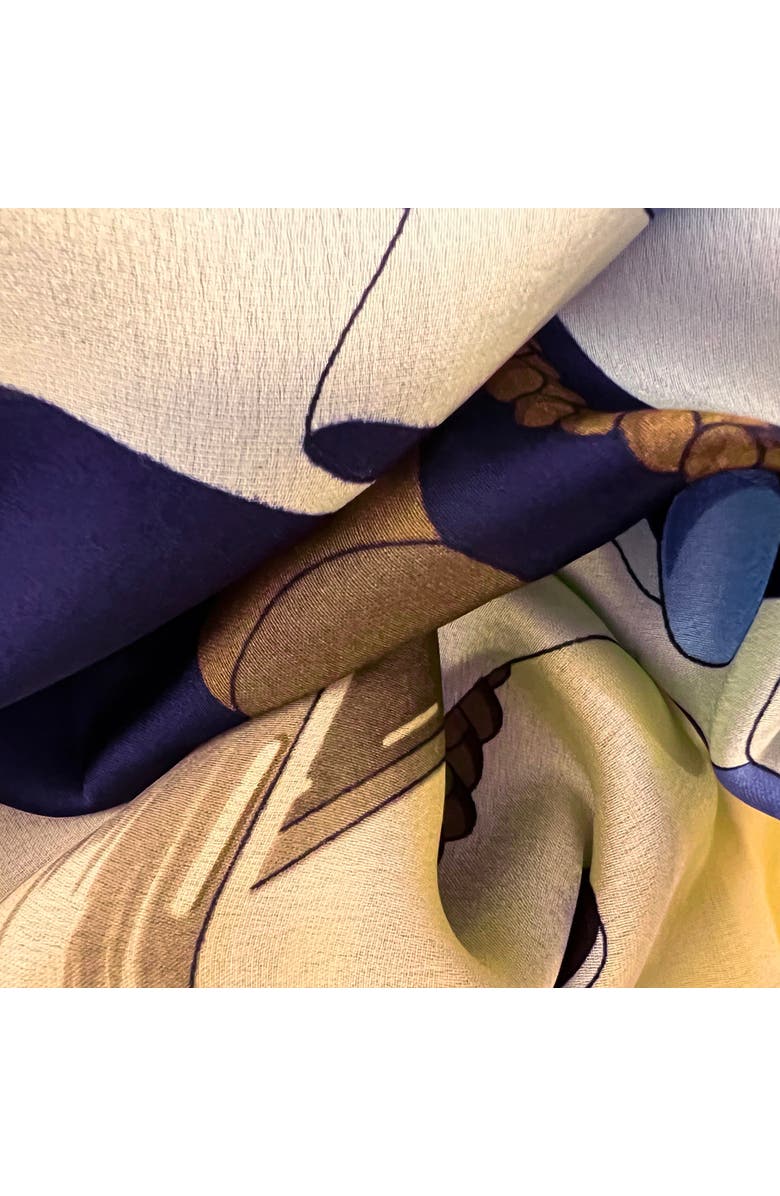 Youzey The Dancer Faux Silk Scarf, Alternate, color, Blue