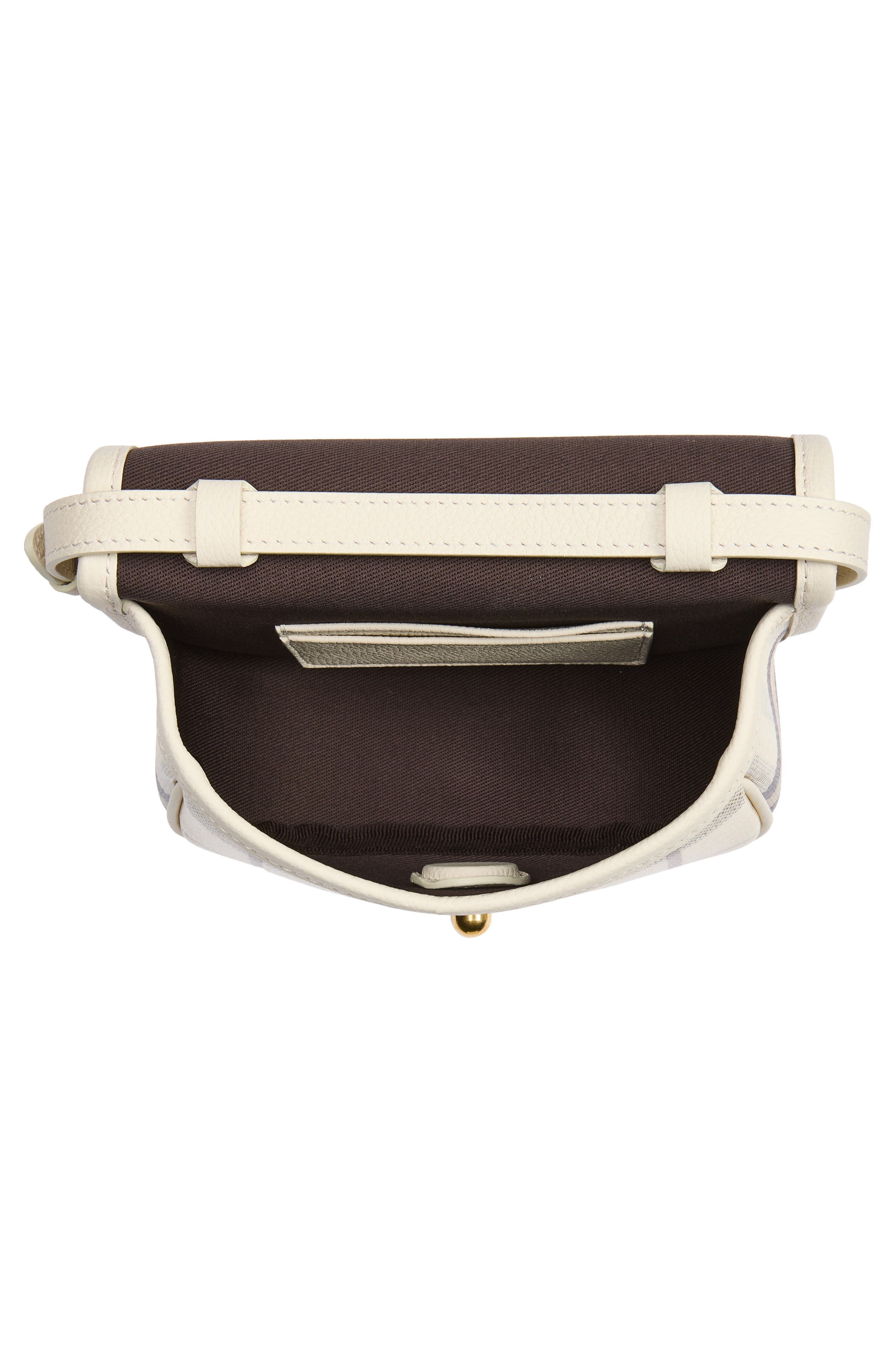 Burberry Mini Highlands Coated Canvas Handbag, Alternate, color, Light Beige