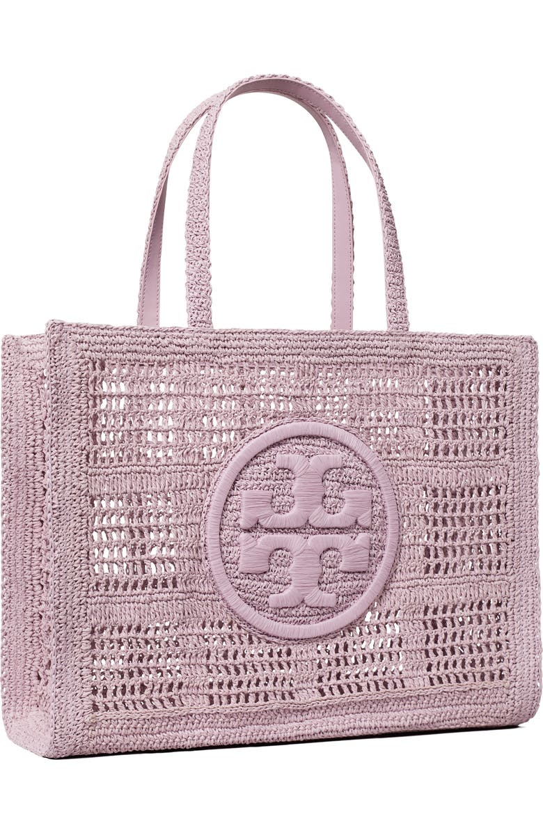 Tory Burch Ella Large Hand Crocheted Tote, Alternate, color, Pale Purple