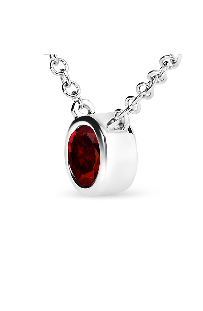 Haus of Brilliance 14K White Gold 1/2 Cttw Red Lab Grown Diamond Bezel-Set Solitaire Pendant Necklace, Alternate, color, White