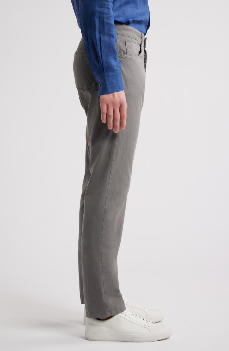 Canali Regular Fit 5-Pocket Cotton Stretch Twill Pants, Alternate, color, Grey
