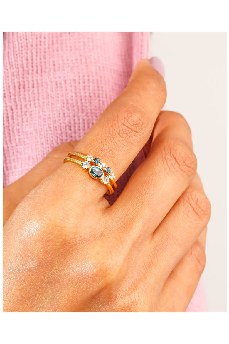 London Blue Topaz & White Topaz Ring, Alternate, color, BLUE
