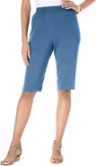 Roaman's Plus Size Soft Knit Pull On Bermuda Short