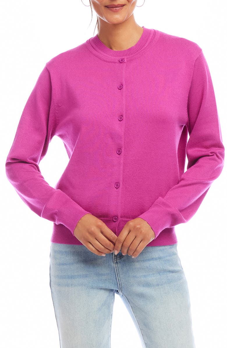 Karen Kane Rib Cardigan, Main, color, Orchid