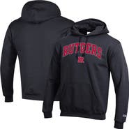 Champion Men's Champion  Black Rutgers Scarlet Knights Arch Over Logo Pullover Hoodie