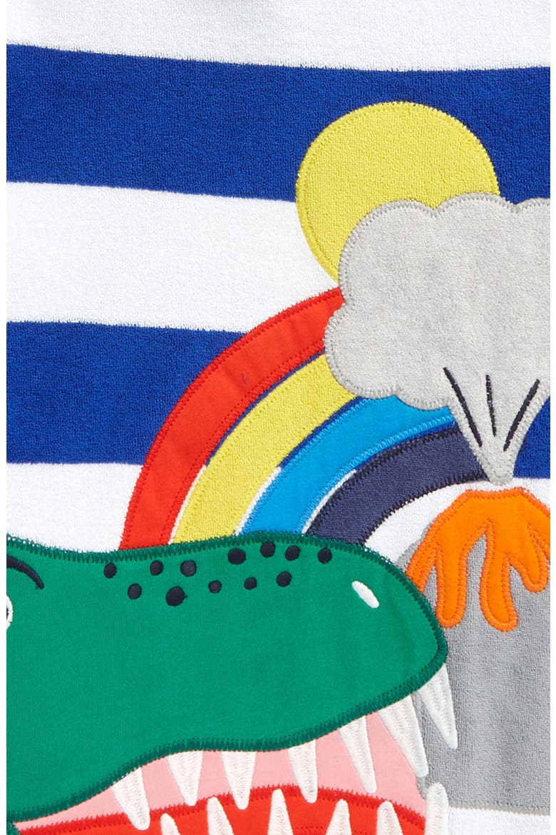Kids' Terry Throw-On Cover-Up, Alternate, color, BRILLIANT BLUE/ WHITE DINO