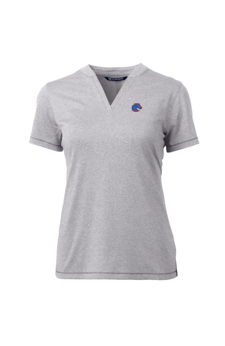 Cutter & Buck Women's Cutter & Buck Heather Gray Boise State Broncos Forge Blade V-Neck Top, Alternate, color, 