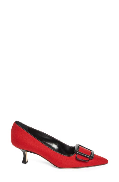 Manolo Blahnik Maysale Buckle Pointed Toe Pump In Multi