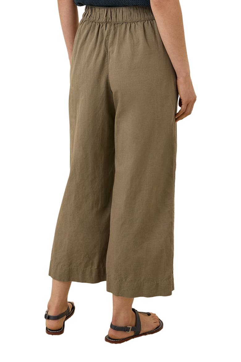Canopy Linen Pleated Trouser Made with Organic Cotton, Alternate, color, Khaki Green