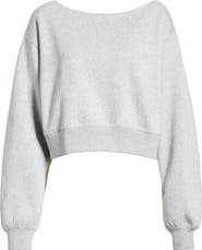BP. Fleece Detail Off the Shoulder Sweatshirt
