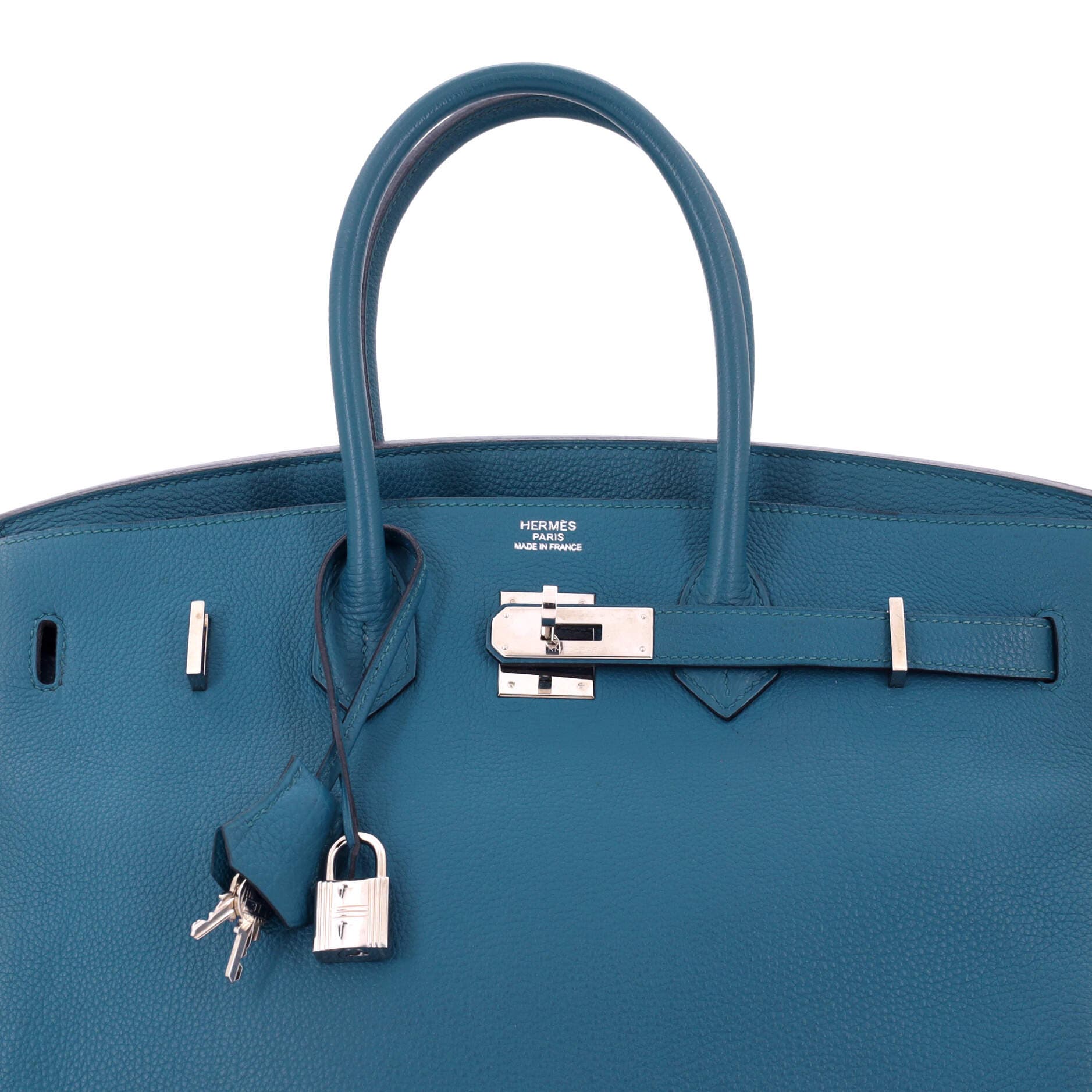 Pre-Owned Hermes Birkin Handbag Blue Togo with Palladium Hardware 35, Alternate, color, 