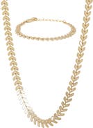 Bearfruit Jewelry Elara Chevron Necklace & Bracelet Set Trendy Statement
