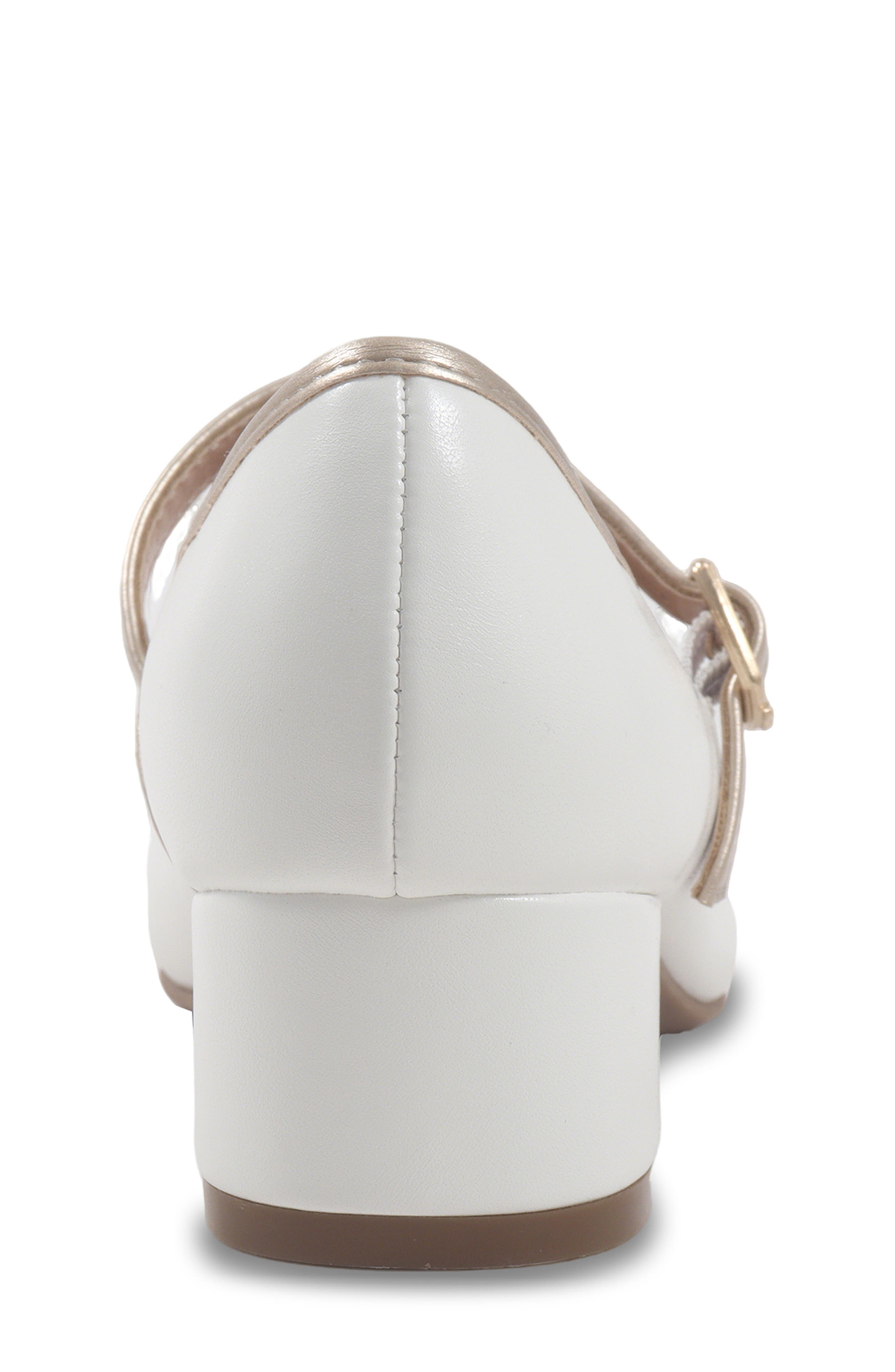 Kids' Bianca Bowey Mary Jane Pump, Alternate, color, WHITE