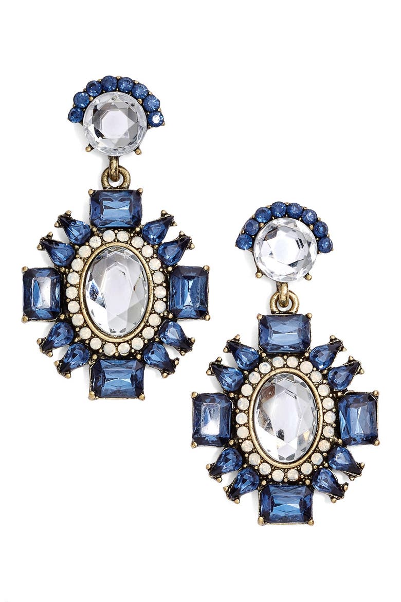 'Lookinglass' Drop Earrings, Main, color, BLUE