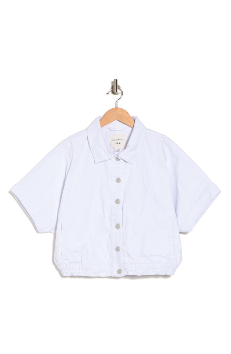 Habitual Oversize Short Sleeve Crop Denim Jacket, Alternate, color, 