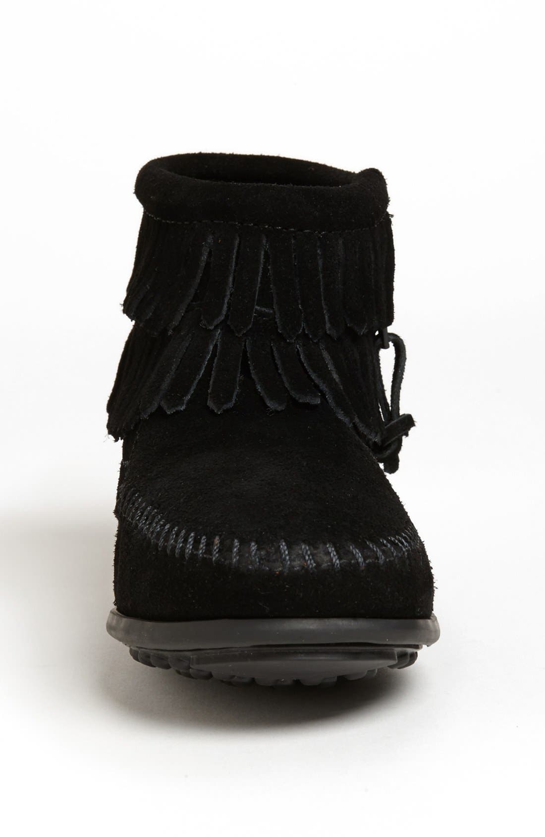 'Double Fringe' Boot, Alternate, color, BLACK