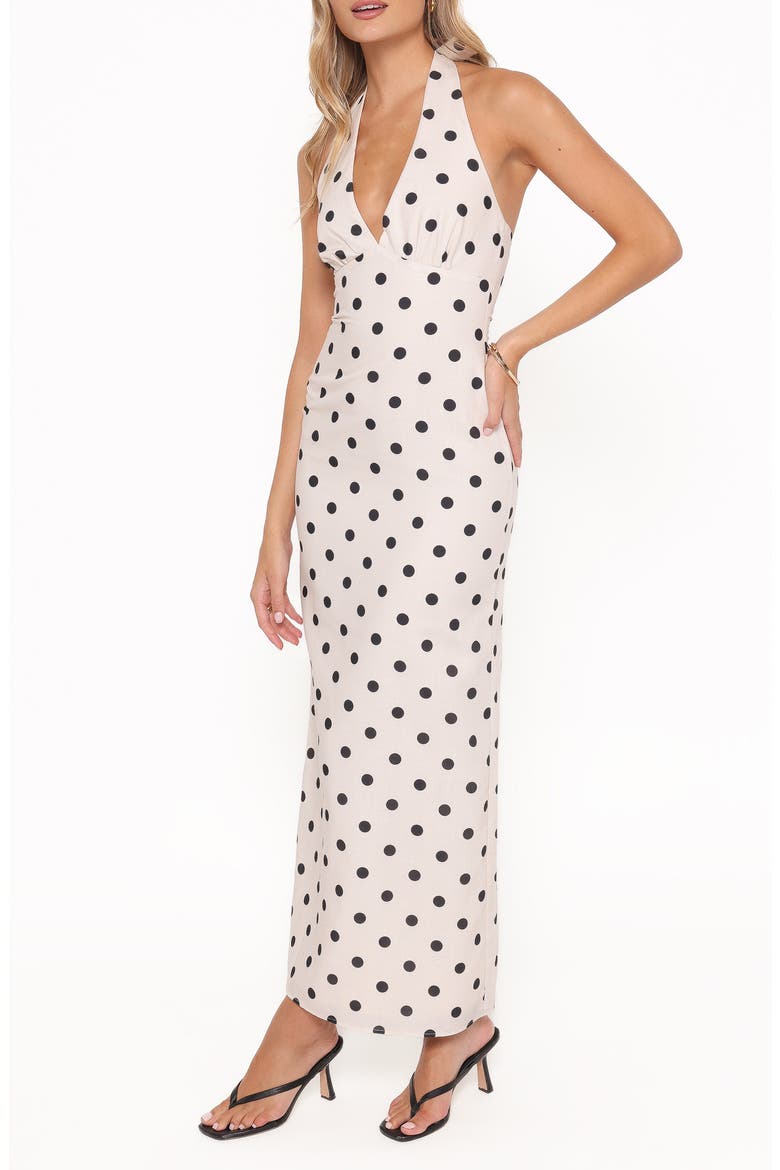 Adora Polka Dot Halter Dress, Alternate, color, WHITE POLKA DOT