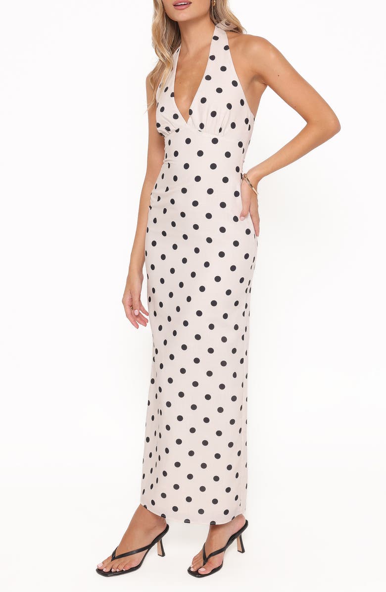 Petal & Pup Adora Polka Dot Halter Dress, Alternate, color, White Polka Dot