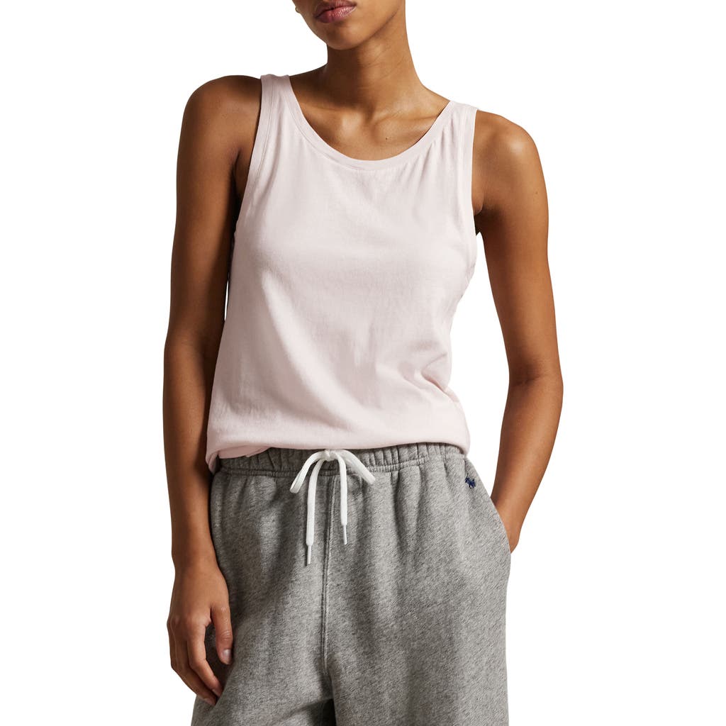 Polo Ralph Lauren Long & Lean Cotton Jersey Lounge Tank In Garden Rose